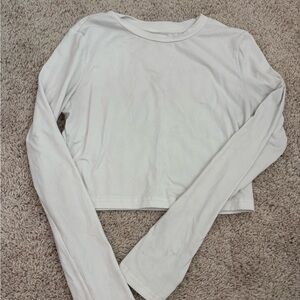 White Long Sleeve Crop Top
